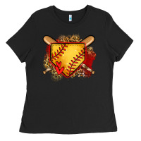 Black softball home plate Ladies Tee - Jasminsmagicworld