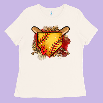 Softball Home Plate Ladies Tee Designed By Jasminsmagicworld