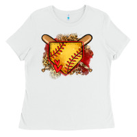 White softball home plate Ladies Tee - Jasminsmagicworld