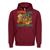Burgundy Pumpkin spice everything Zipper Hoodie - NancyCooperArtShop