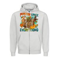 Dove Grey Pumpkin spice everything Zipper Hoodie - NancyCooperArtShop