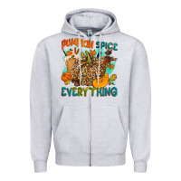 Heather Grey Pumpkin spice everything Zipper Hoodie - NancyCooperArtShop