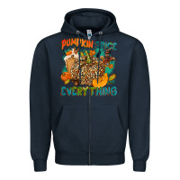 Navy Pumpkin spice everything Zipper Hoodie - NancyCooperArtShop