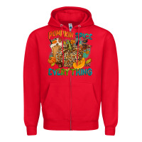 Red Pumpkin spice everything Zipper Hoodie - NancyCooperArtShop
