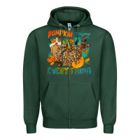 Sports Green Pumpkin spice everything Zipper Hoodie - NancyCooperArtShop
