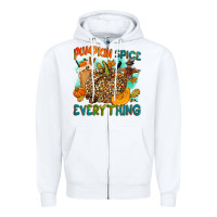 White Pumpkin spice everything Zipper Hoodie - NancyCooperArtShop