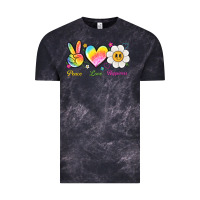 Cloud Black peace love happiness Vintage Tee - NancyCooperArtShop