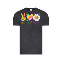 Vintage Black peace love happiness Vintage Tee - NancyCooperArtShop