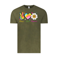 Vintage Olive peace love happiness Vintage Tee - NancyCooperArtShop