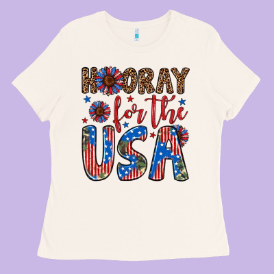Hooray For The Usa Ladies Tee Designed By Artiststas