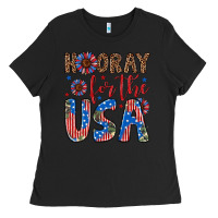 Black hooray for the usa Ladies Tee - Artiststas