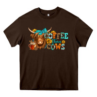 Chocolate Brown coffee then cows longhaired cow Heavy Core Tee - Jasminsmagicworld