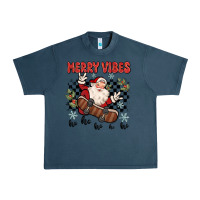 Midnight Navy merry vibes ho ho ho Urban Heavy Tee - MaliasSmallBusiness