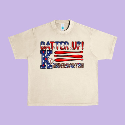 Patriotic Baseball Kindergarten Theme Urban Heavy Tee Designed By Jahusdesignshop