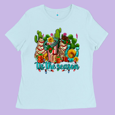 Tis The Season Christmas Tree  Cake Ladies Tee Designed By Adodesignshop