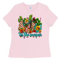 Bubblegum Pink tis the season christmas tree  cake Ladies Tee - AdoDesignShop