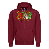 Burgundy jesus is the reason for the season Zipper Hoodie - texasbilliewilder