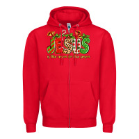 Red jesus is the reason for the season Zipper Hoodie - texasbilliewilder