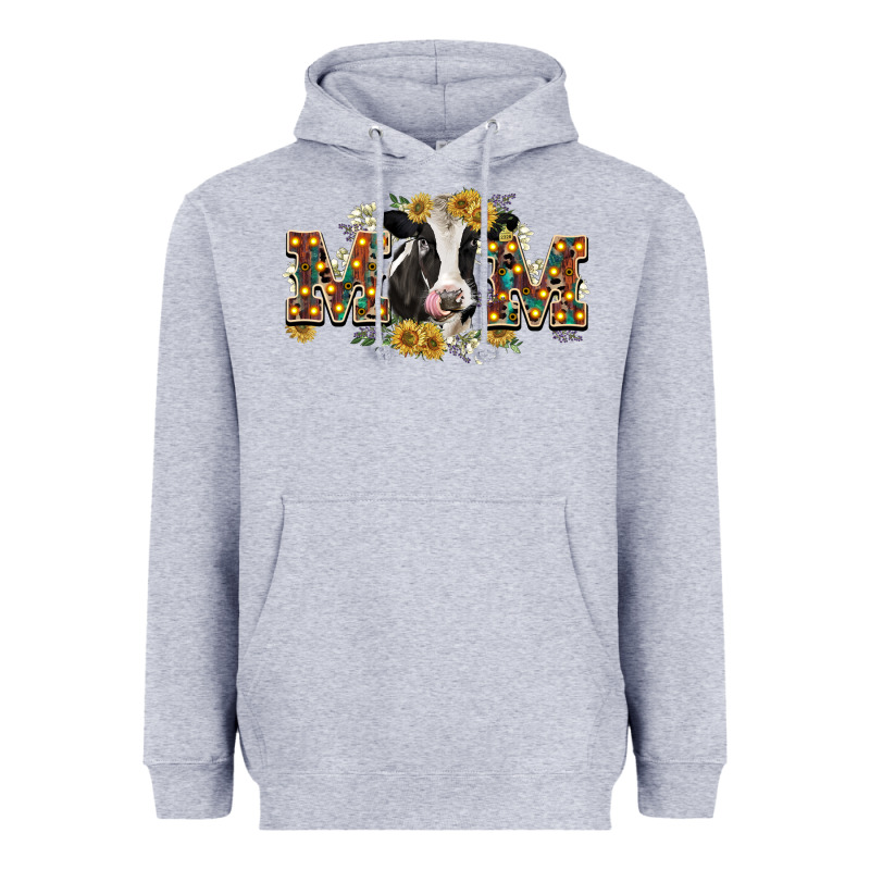 Mom With Cow Heavyweight Hoodie by CowGirlArtShop | Teevron