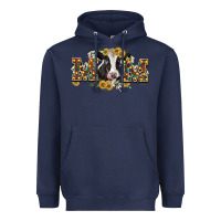 Navy Mom with cow Heavyweight Hoodie - CowGirlArtShop