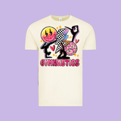 Retro Gymnastics Vintage Tee Designed By Maliassmallbusiness