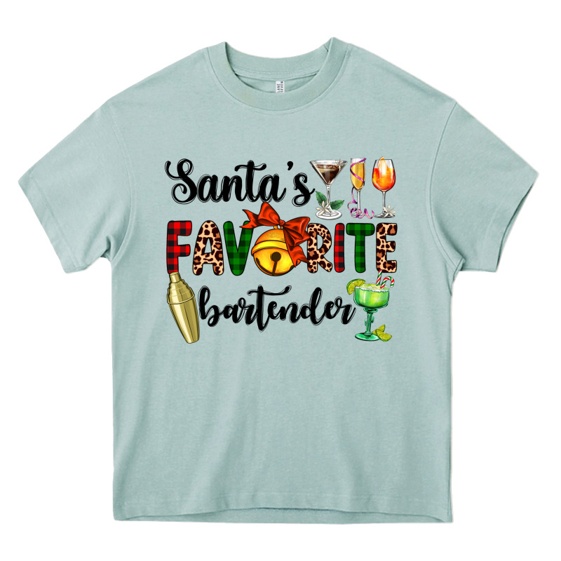 Santa's Favorite Bartender Heavy Core Tee by AdoDesignShop | Teevron