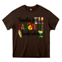 Chocolate Brown santa's favorite bartender Heavy Core Tee - AdoDesignShop