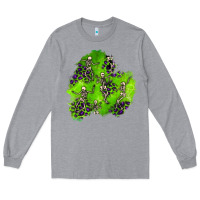 Heather Grey halloween patch 3 Long Sleeve Tee - BundleAndBundleShop