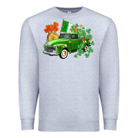 Heather Grey Western St. Patrick's Day truck Premium Sweatshirt - CowGirlArtShop