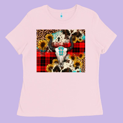 Bullskull Sunflower Ladies Tee Designed By Jahusdesignshop