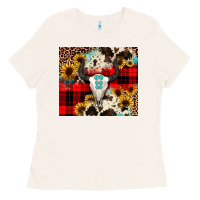 Bone bullskull Sunflower Ladies Tee - JahusDesignShop