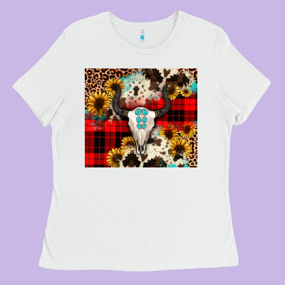 Bullskull Sunflower Ladies Tee Designed By Jahusdesignshop