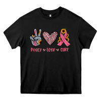 Black peace love cure Heavy Core Tee - JahusDesignShop