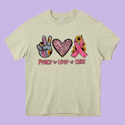 Peace Love Cure Heavy Core Tee Designed By Jahusdesignshop