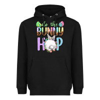 Black Do the bunny hop Easter Day Heavyweight Hoodie - HowdyJamesFarm