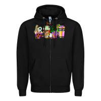 Black Halloween coffee cups Zipper Hoodie - NancyCooperArtShop