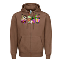 Chestnut Halloween coffee cups Zipper Hoodie - NancyCooperArtShop
