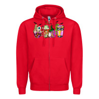 Red Halloween coffee cups Zipper Hoodie - NancyCooperArtShop