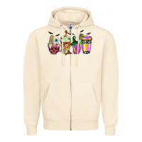 Sandshell Halloween coffee cups Zipper Hoodie - NancyCooperArtShop