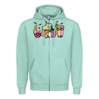 Seafoam Halloween coffee cups Zipper Hoodie - NancyCooperArtShop