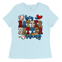 Hey Batter Batter Swing Baseball Ladies Tee | Teevron