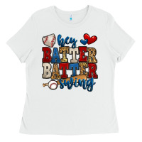 White hey batter batter swing baseball Ladies Tee - Jasminsmagicworld