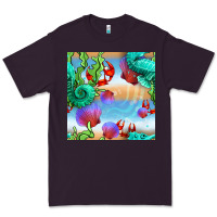 Plum seahorse and beach Premium Tee - BundleAndBundleShop