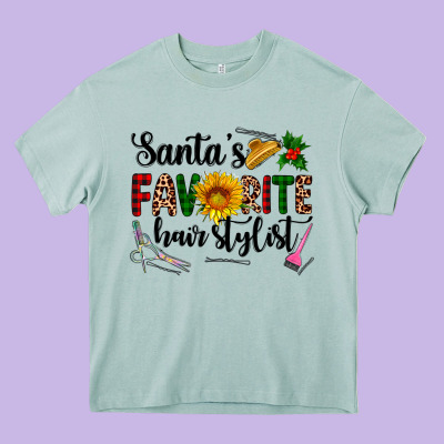 Santa's Favorite  Hair Stylist Heavy Core Tee Designed By Adodesignshop