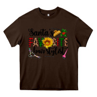 Chocolate Brown santa's favorite  hair stylist Heavy Core Tee - AdoDesignShop