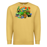 Antique Gold St. Patrick's Day truck with gnomies Premium Sweatshirt - CowGirlArtShop