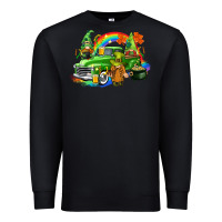 Black St. Patrick's Day truck with gnomies Premium Sweatshirt - CowGirlArtShop