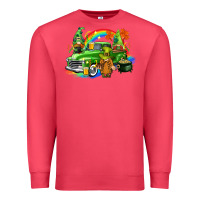 Cardinal St. Patrick's Day truck with gnomies Premium Sweatshirt - CowGirlArtShop