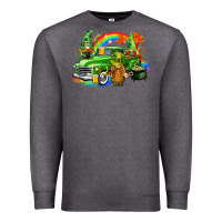 Charcoal Heather St. Patrick's Day truck with gnomies Premium Sweatshirt - CowGirlArtShop