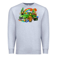 Heather Grey St. Patrick's Day truck with gnomies Premium Sweatshirt - CowGirlArtShop